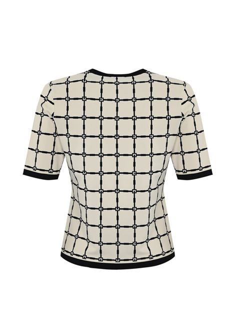 Maglia Elisabetta Franchi donna MK61B51E2 E84 burro nero girocollo ELISABETTA FRANCHI | Maglie | MK61B51E2E84